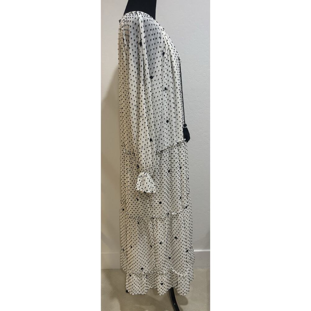 Zara Women’s Dotted Mesh Oversized Midi Dress Cottagecore in White L - Picture 3 of 6